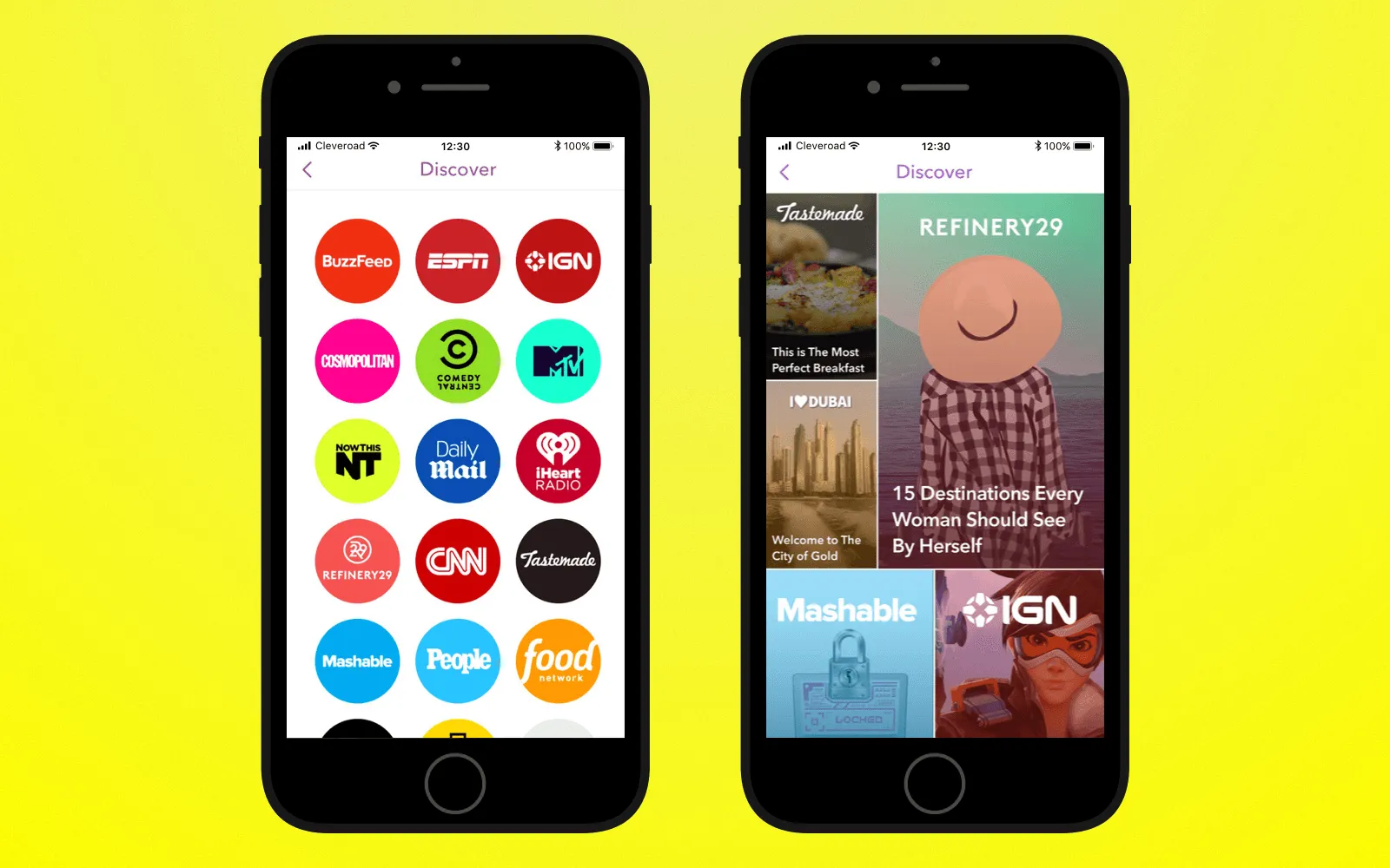 Add discover feature to create an app like Snapchat