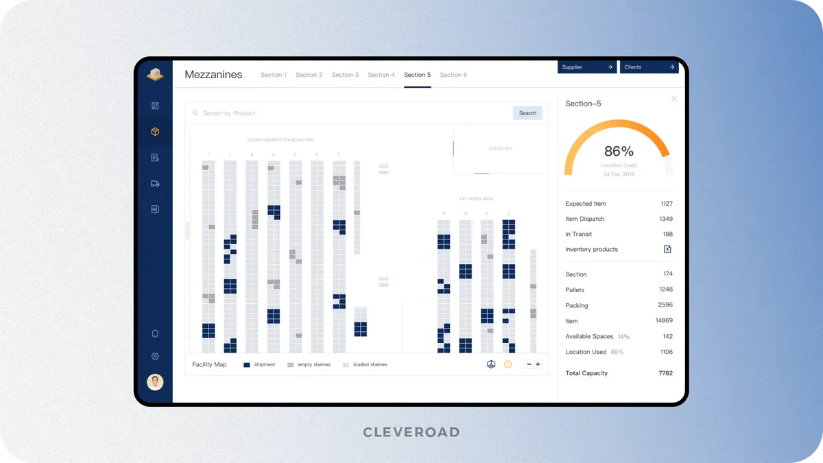 Admin panel for logistics system built by Cleveroad