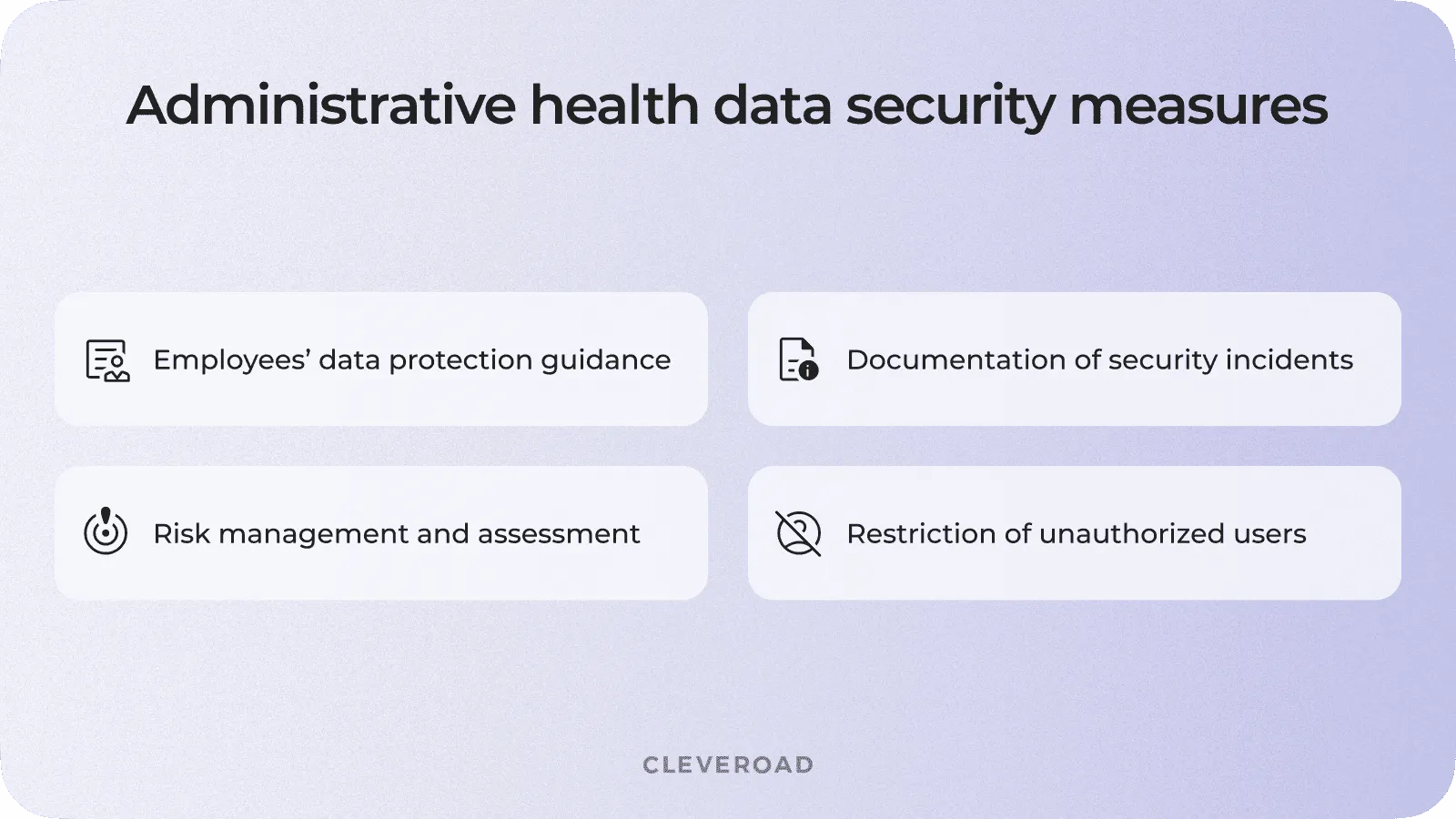 Administrative healthcare data security measures