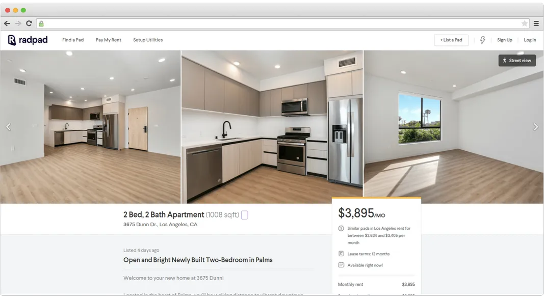 Photo arrangement on real estate website