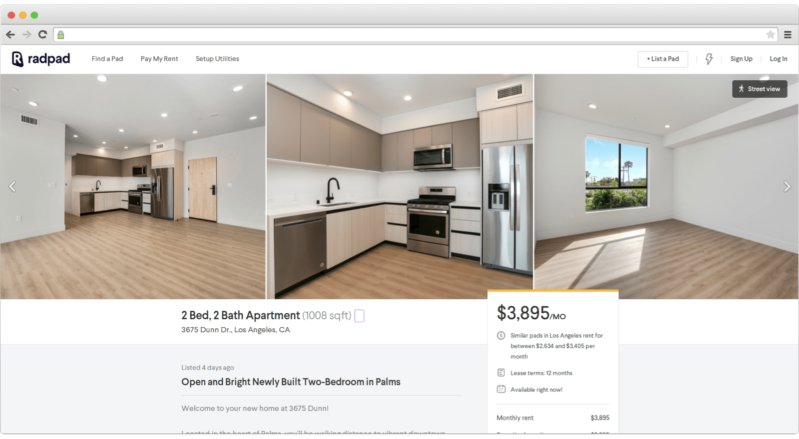 Photo arrangement on real estate website