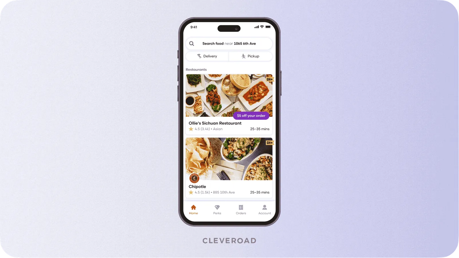 GrubHub restaurant search design