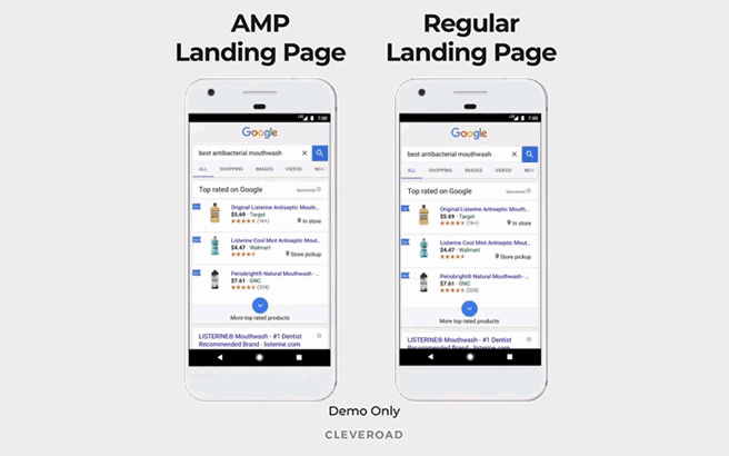 amp vs regular landing