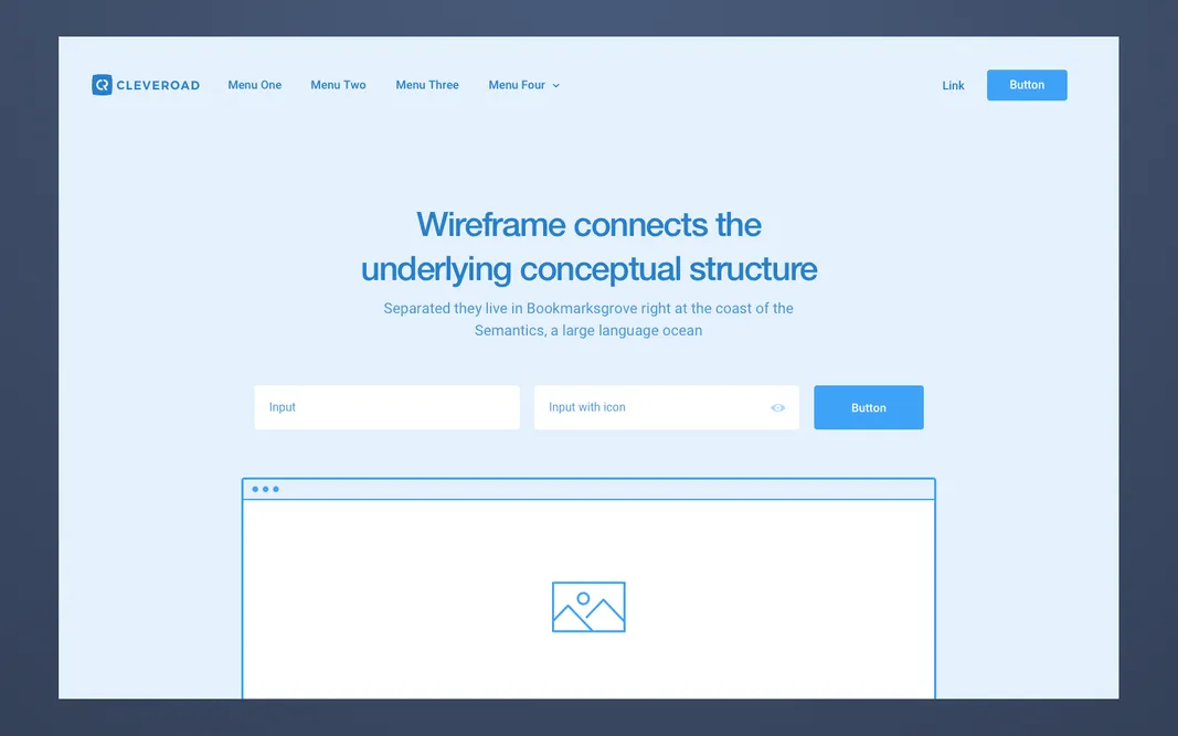 An example of a website wireframe