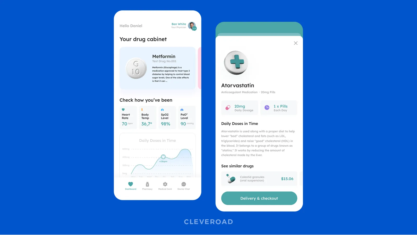 An exemplary e-prescription app interface