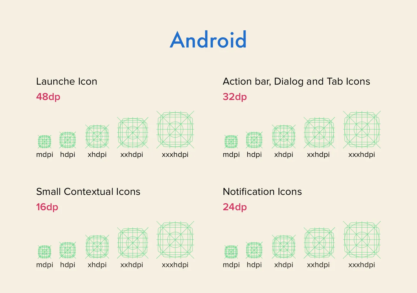 Android grid for media assets