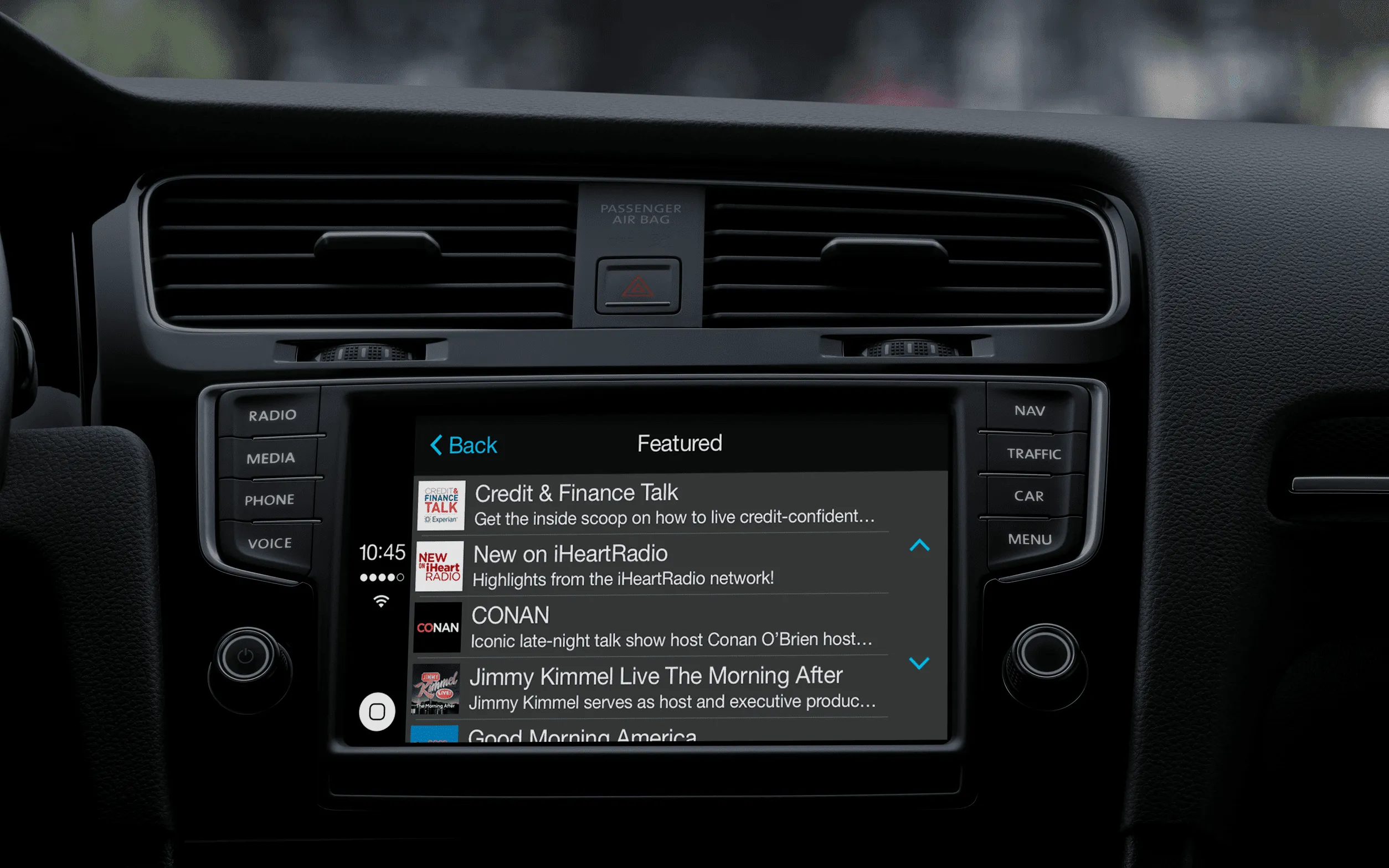 Apps supported by apple CarPlay: iHeartRadio