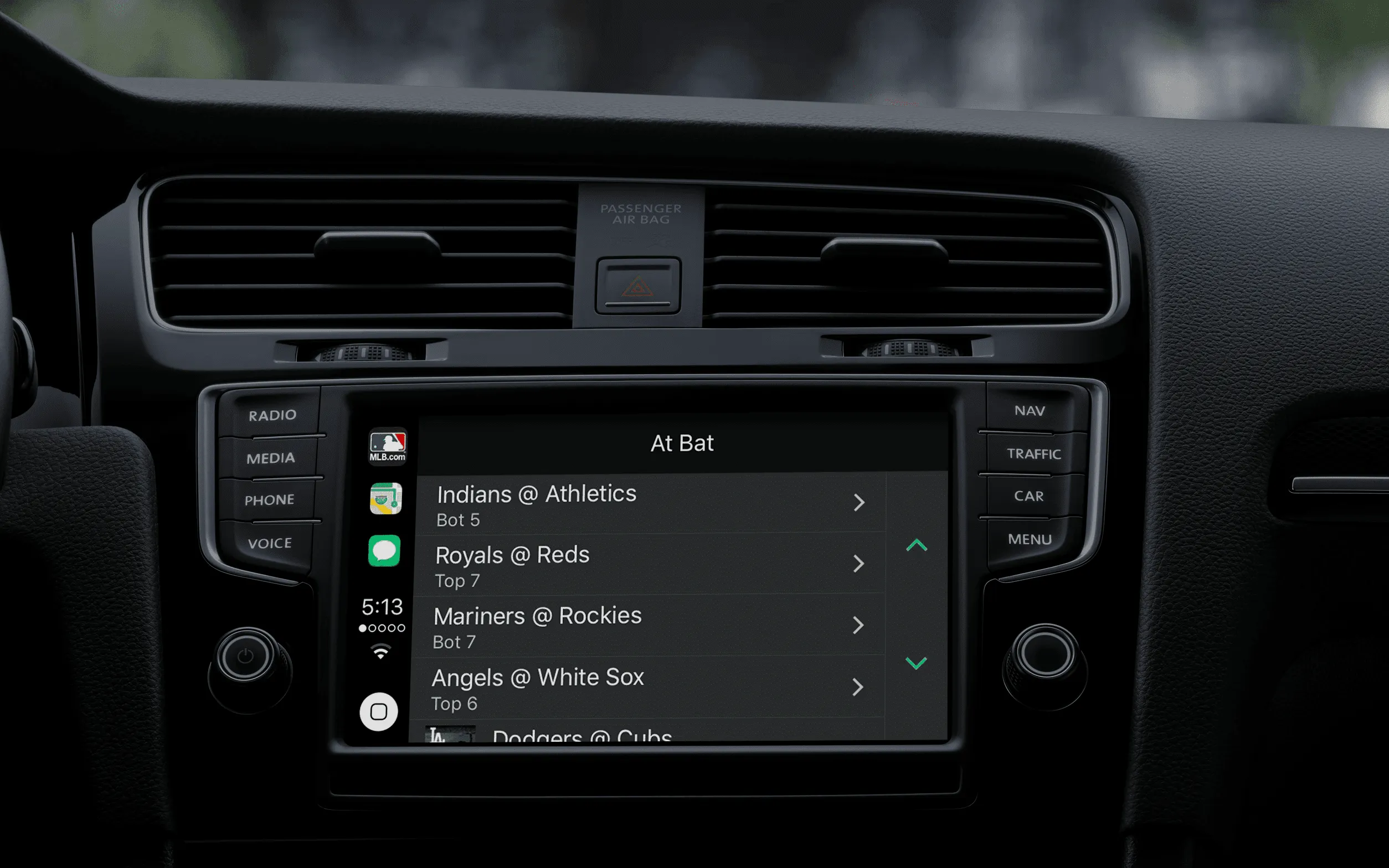 Apps supported by apple CarPlay: MLB At Bat