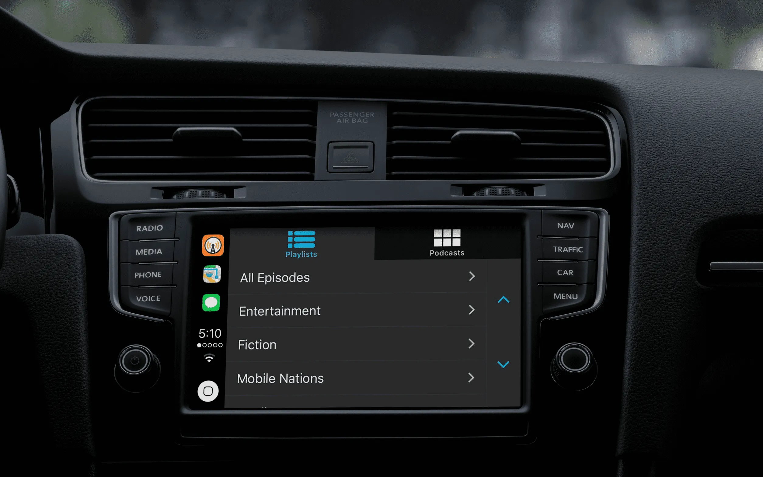 Apps supported by apple CarPlay: Overcast