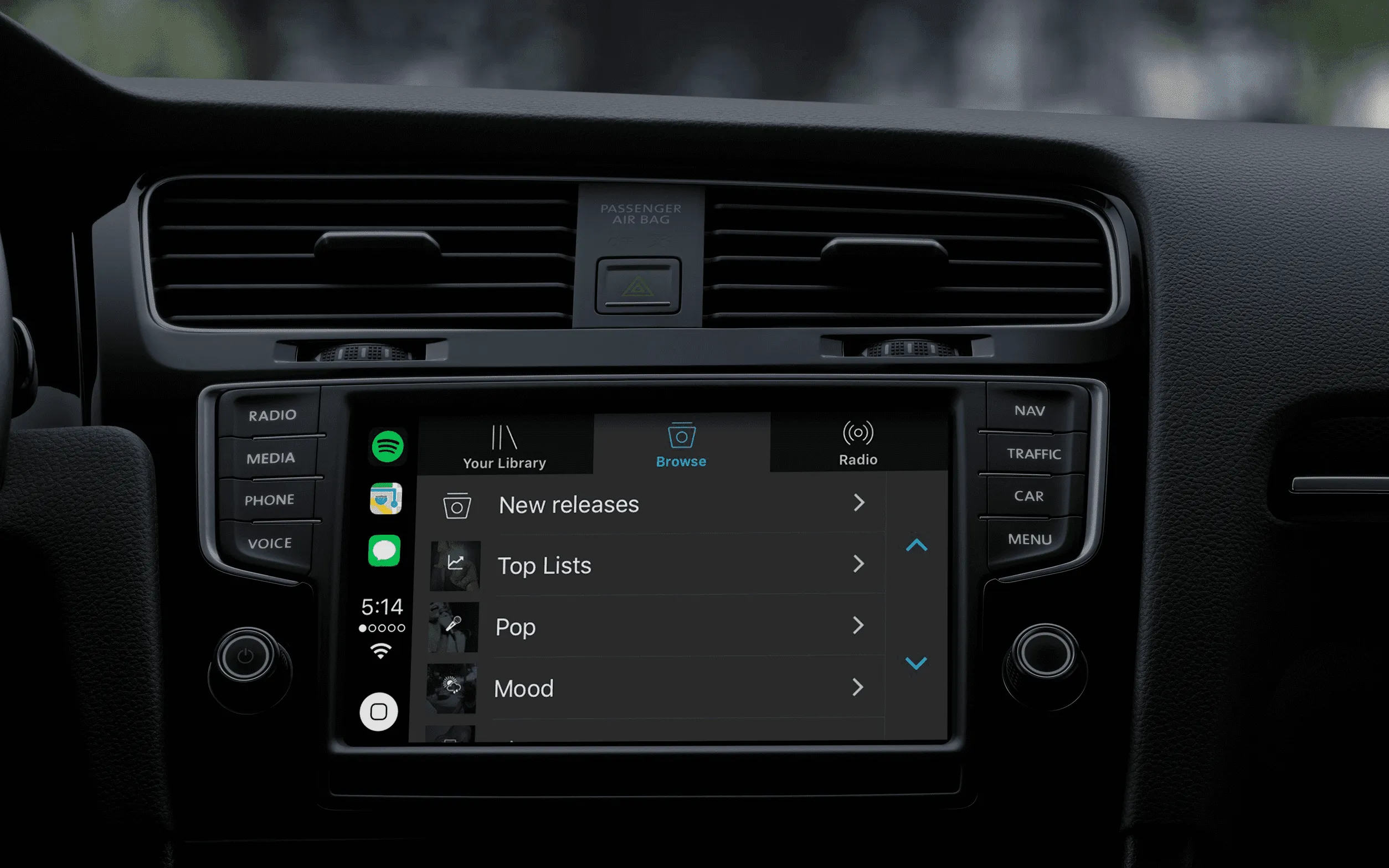 Apps supported by apple CarPlay: Spotify