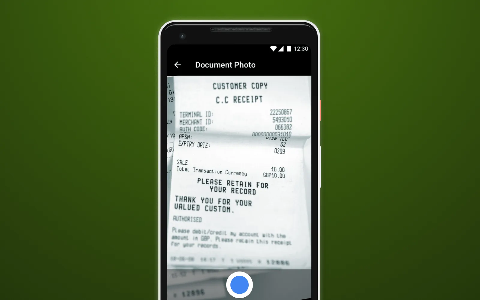 AYIO receipt scan