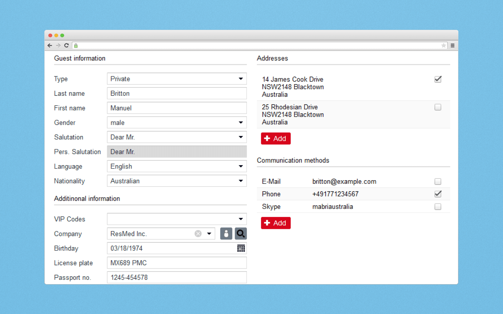 Keep customer details at hand and access them anytime