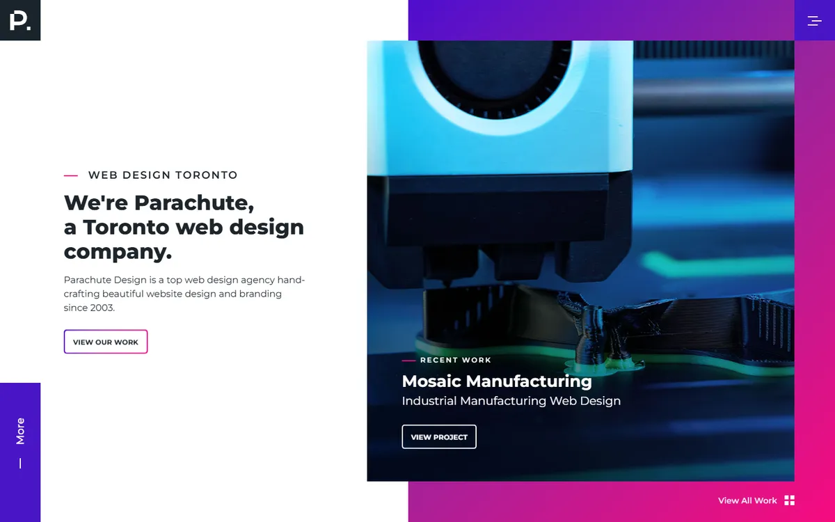 Parachute Design Group Toronto web agency