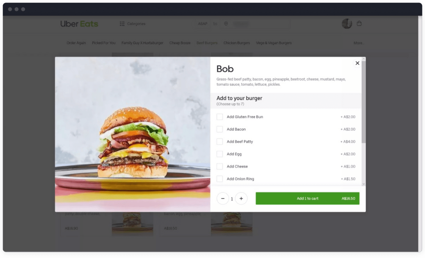 Make food delivery website: UberEats