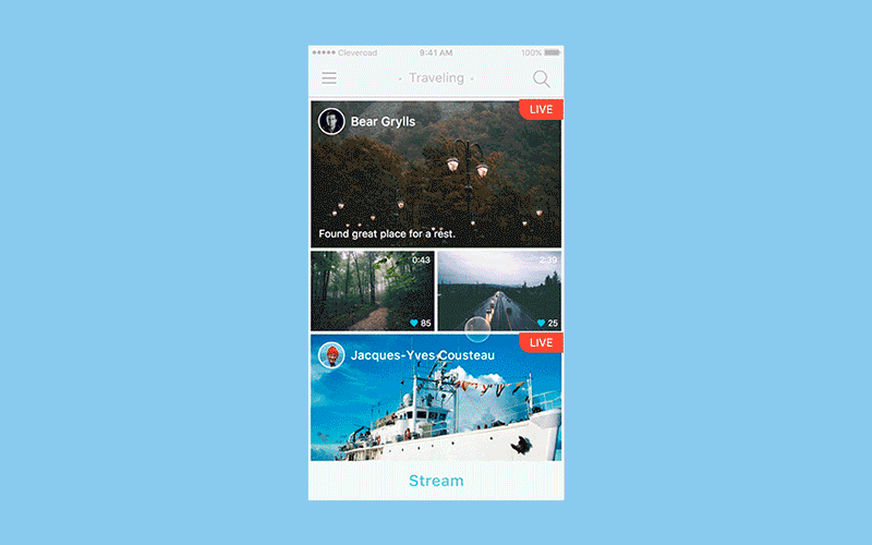 Filters in a streaming app