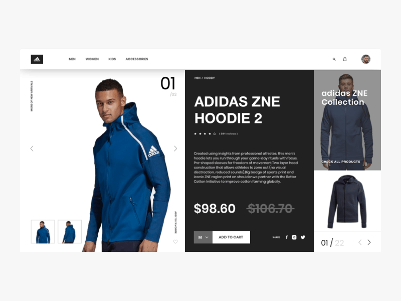 E-commerce web design concept by Cleveroad design team
