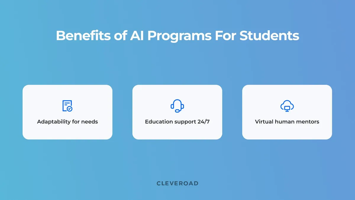 Benefits of AI programs for students