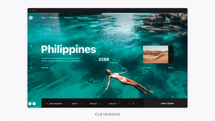 Booking service design concept by Cleveroad