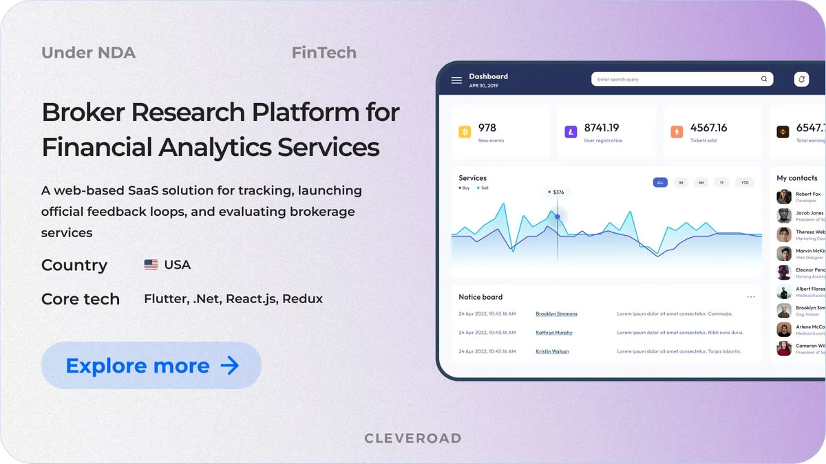 Broker research platform developed by Cleveroad