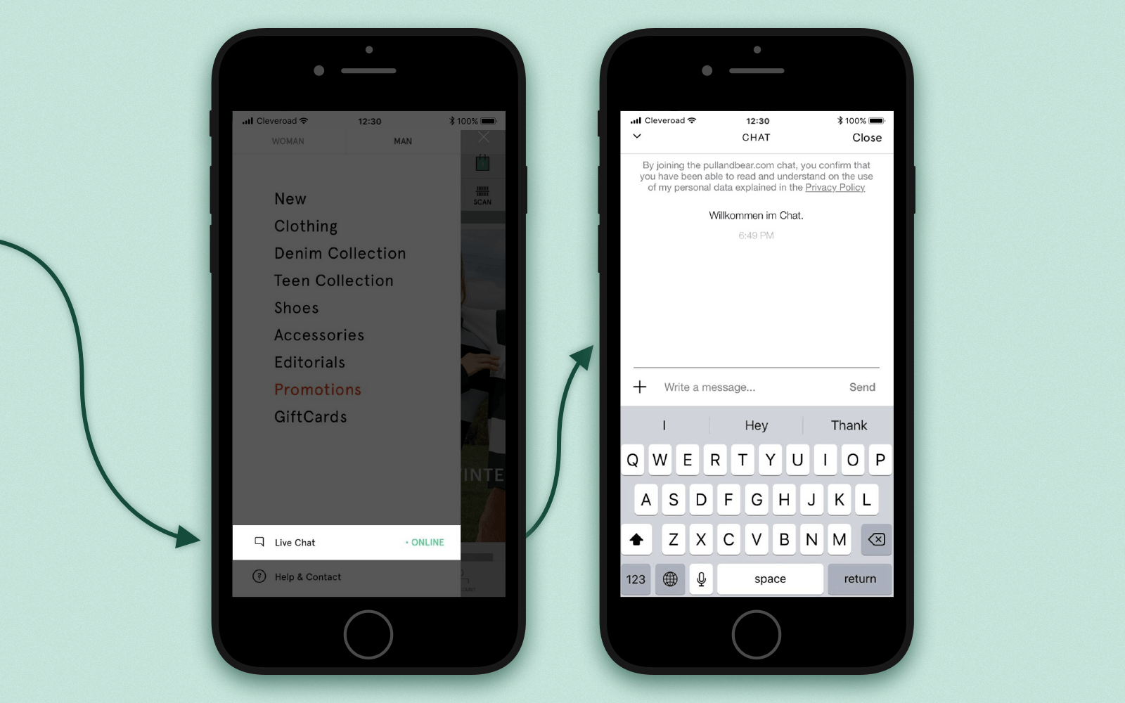 Build a shopping app with instant messaging chat for customer support