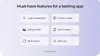 Betting app development: features