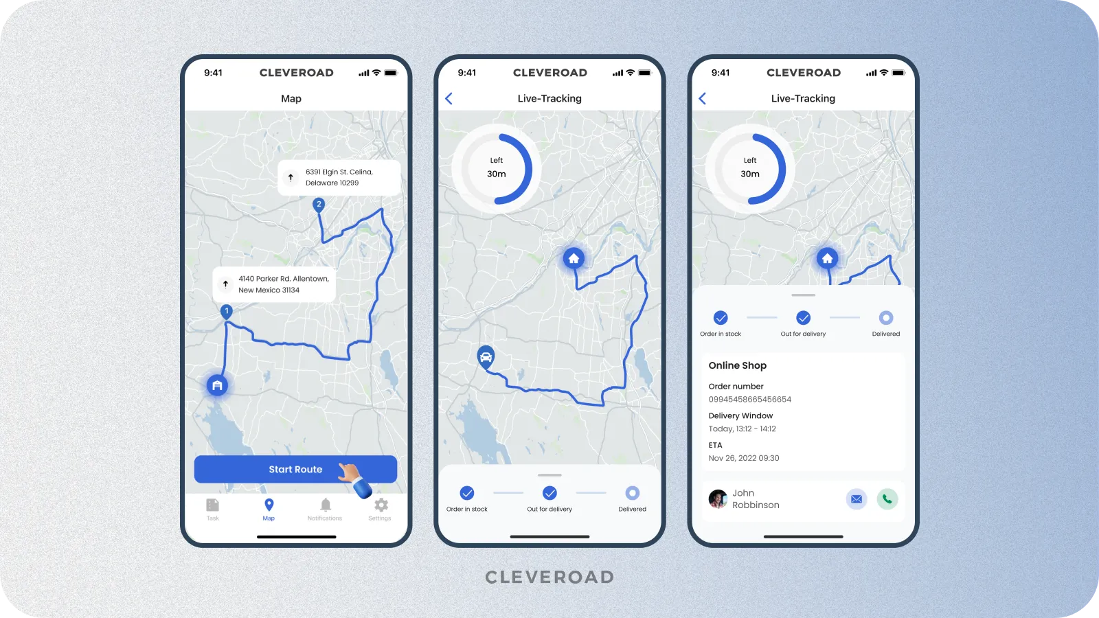 Cargo tracking and visibility feature example created by Cleveroad