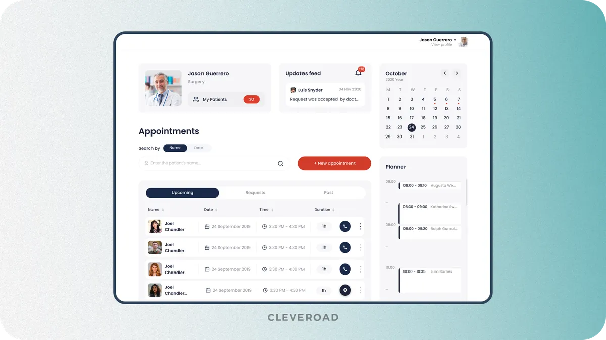 Dashboard example designed by Cleveroad