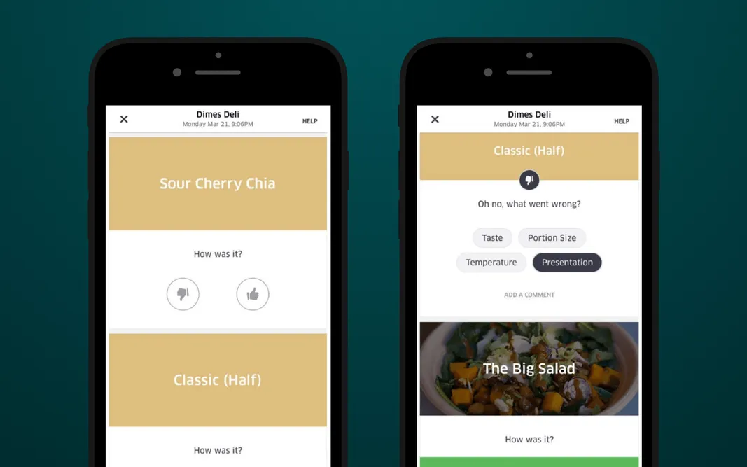 UberEats customers rate provided services