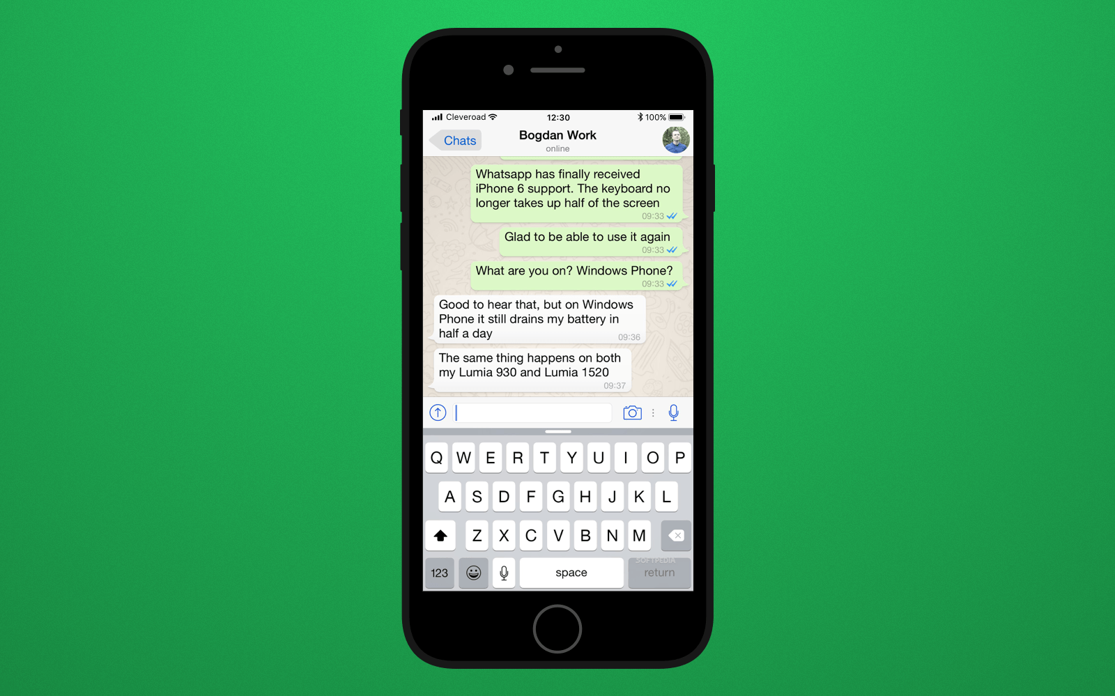Чат WHATSAPP iphone элементы