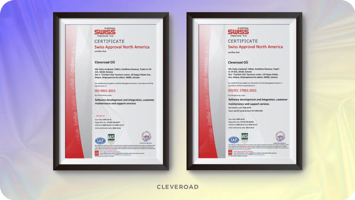 Cleveroad confirms adherence to ISO standards in 2025