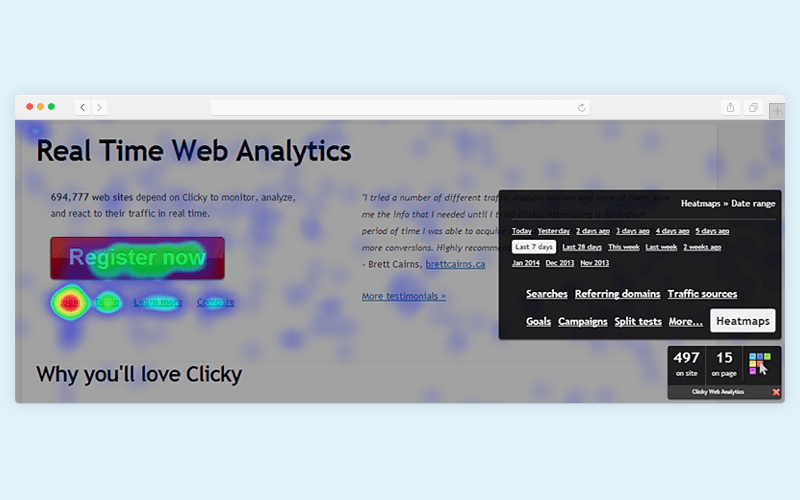 Content analysis programs: Clicky