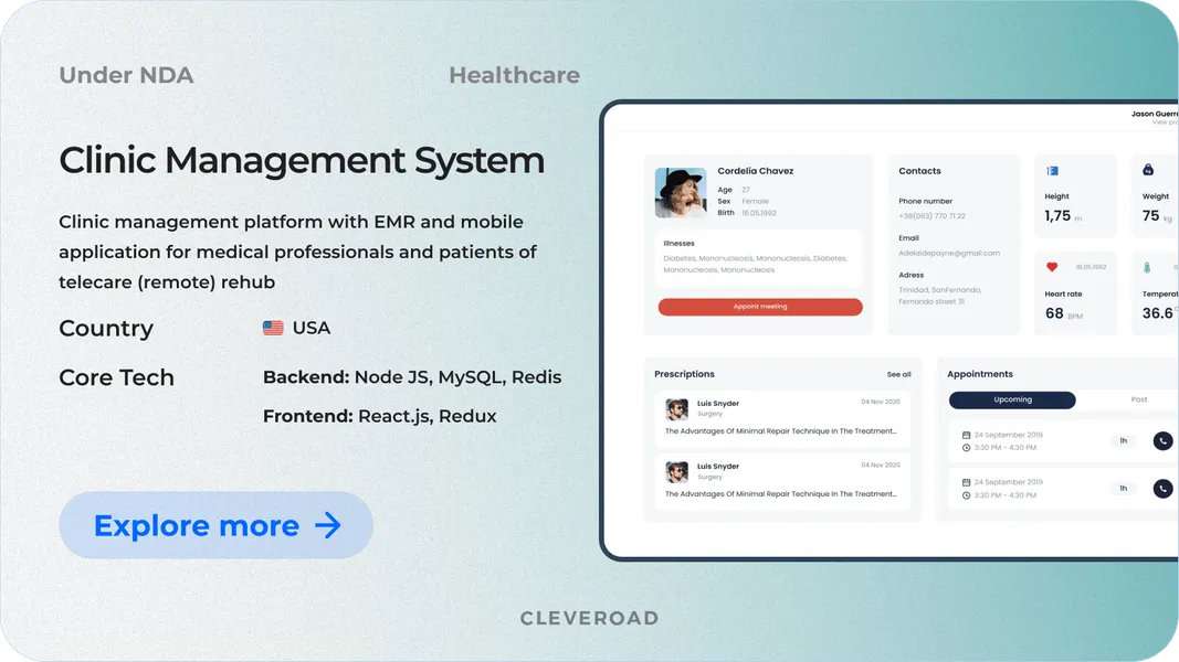 Clinic Management System built by Cleveroad