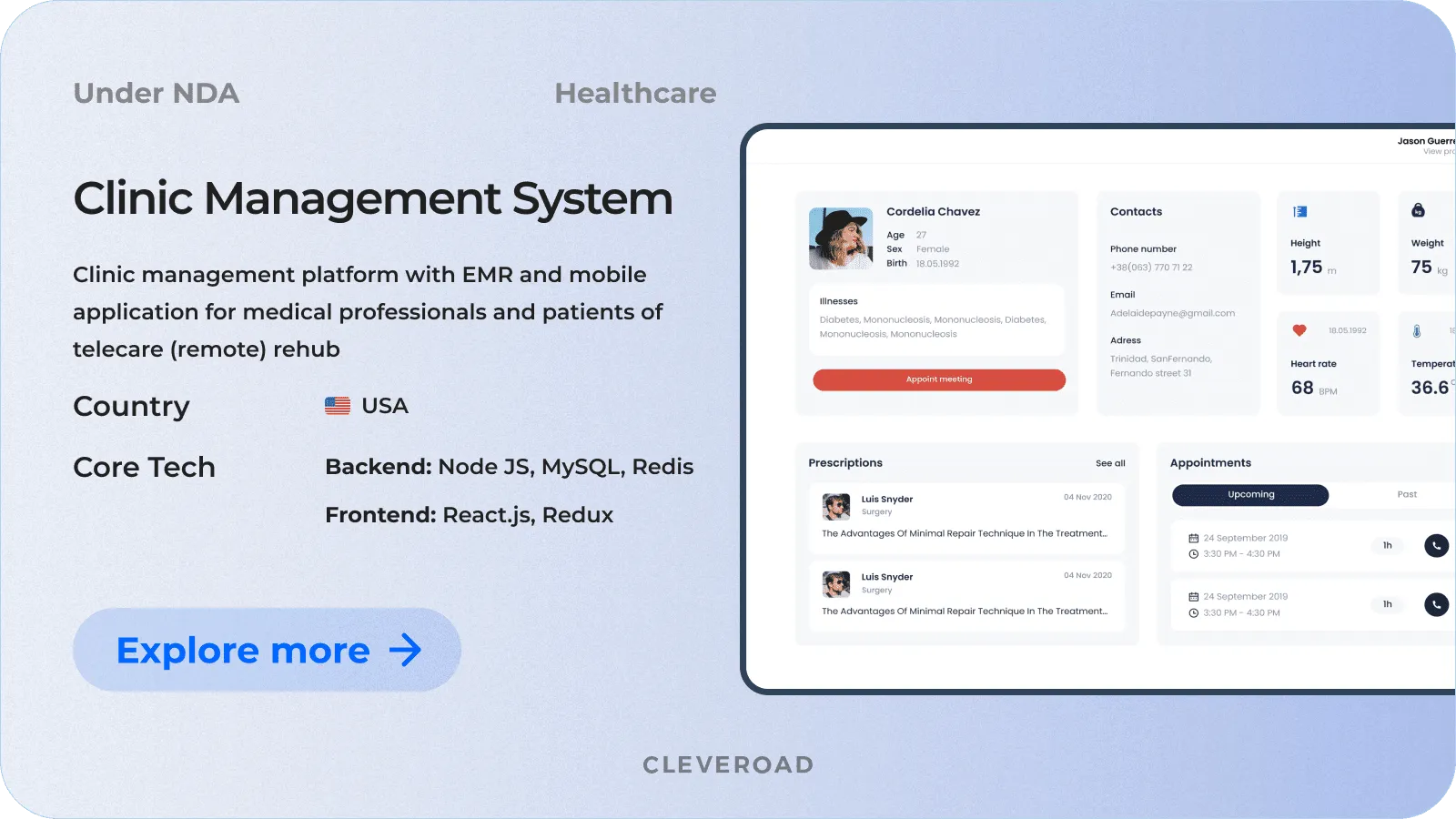 Clinic management system created by Cleveroad