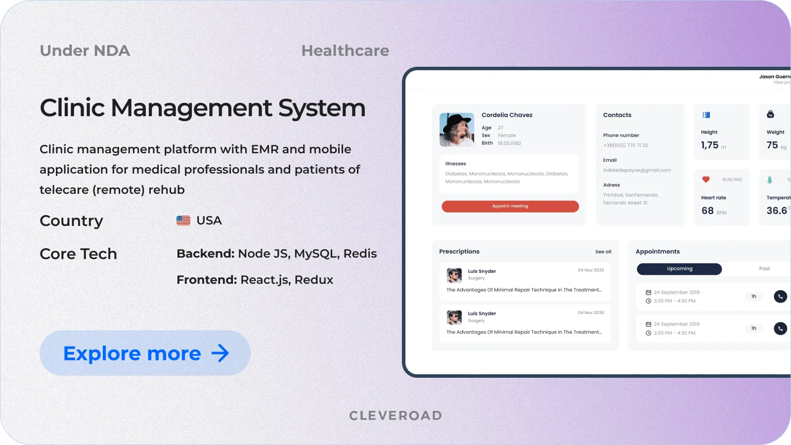 Clinic management system created by Cleveroad