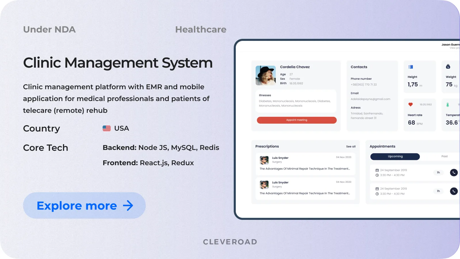 Clinic Management System developed by Cleveroad