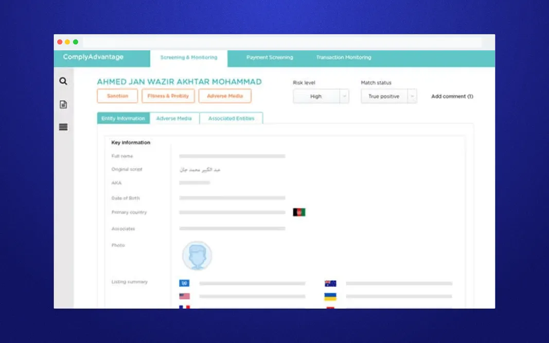RegTech solutions: ComplyAdvantage