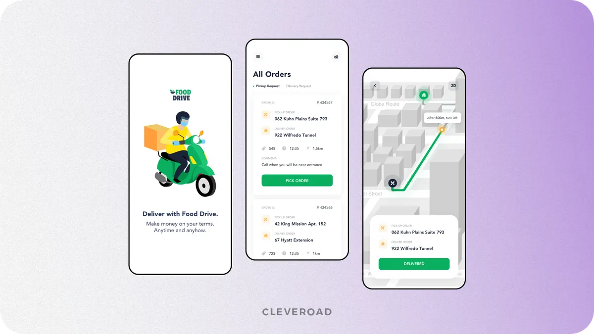 Courier application concept Cleveroad