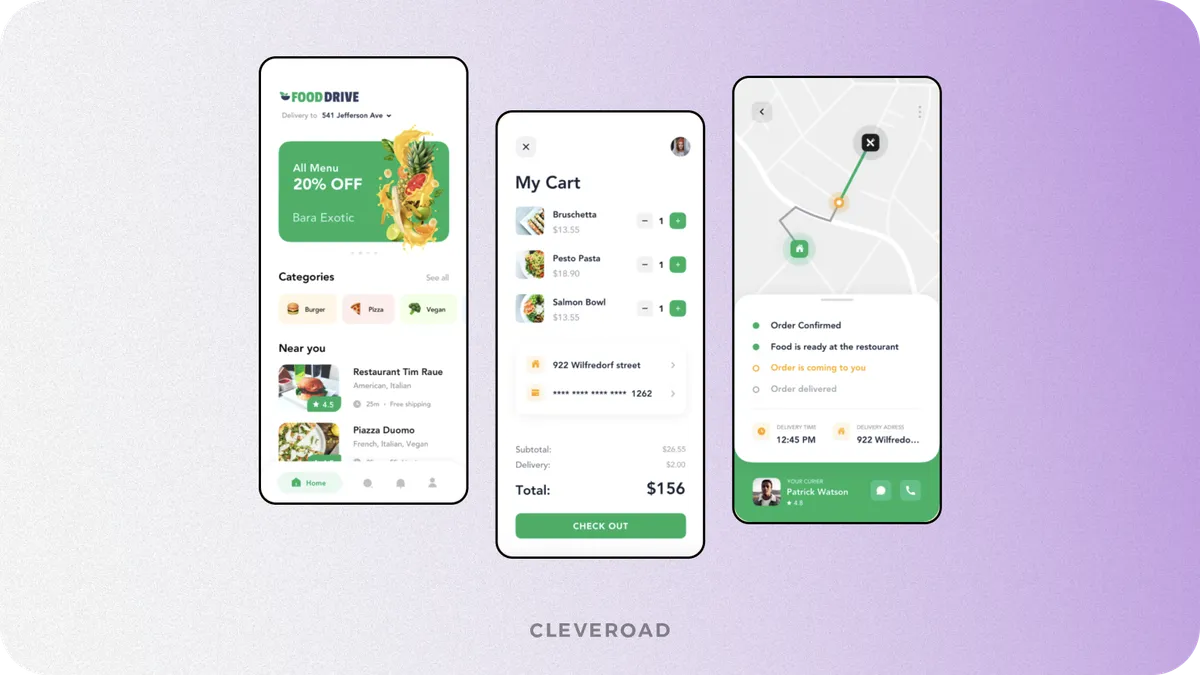 customer delivery app concept