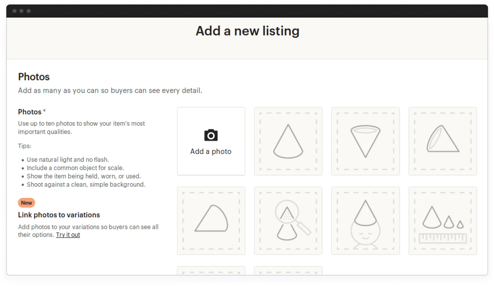 Add creation on Etsy