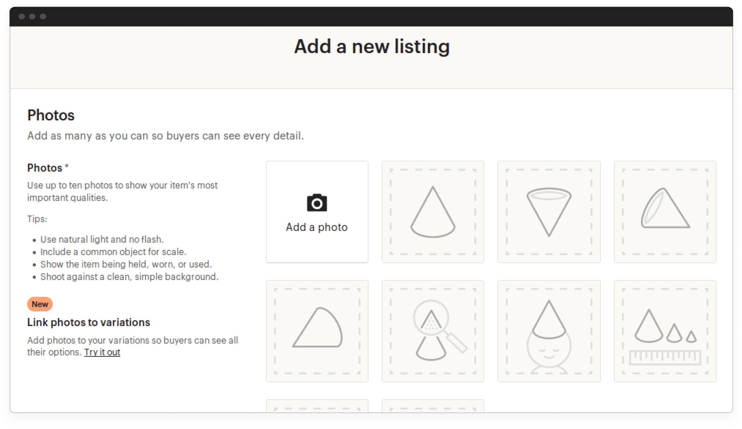 Add creation on Etsy