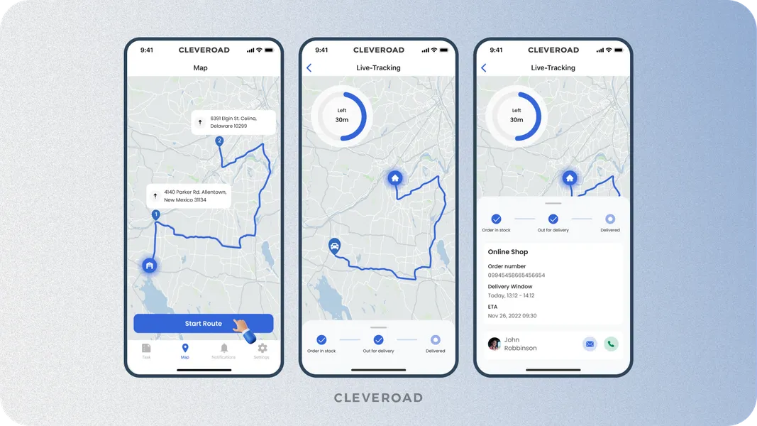 Cargo tracking and visibility feature example created by Cleveroad