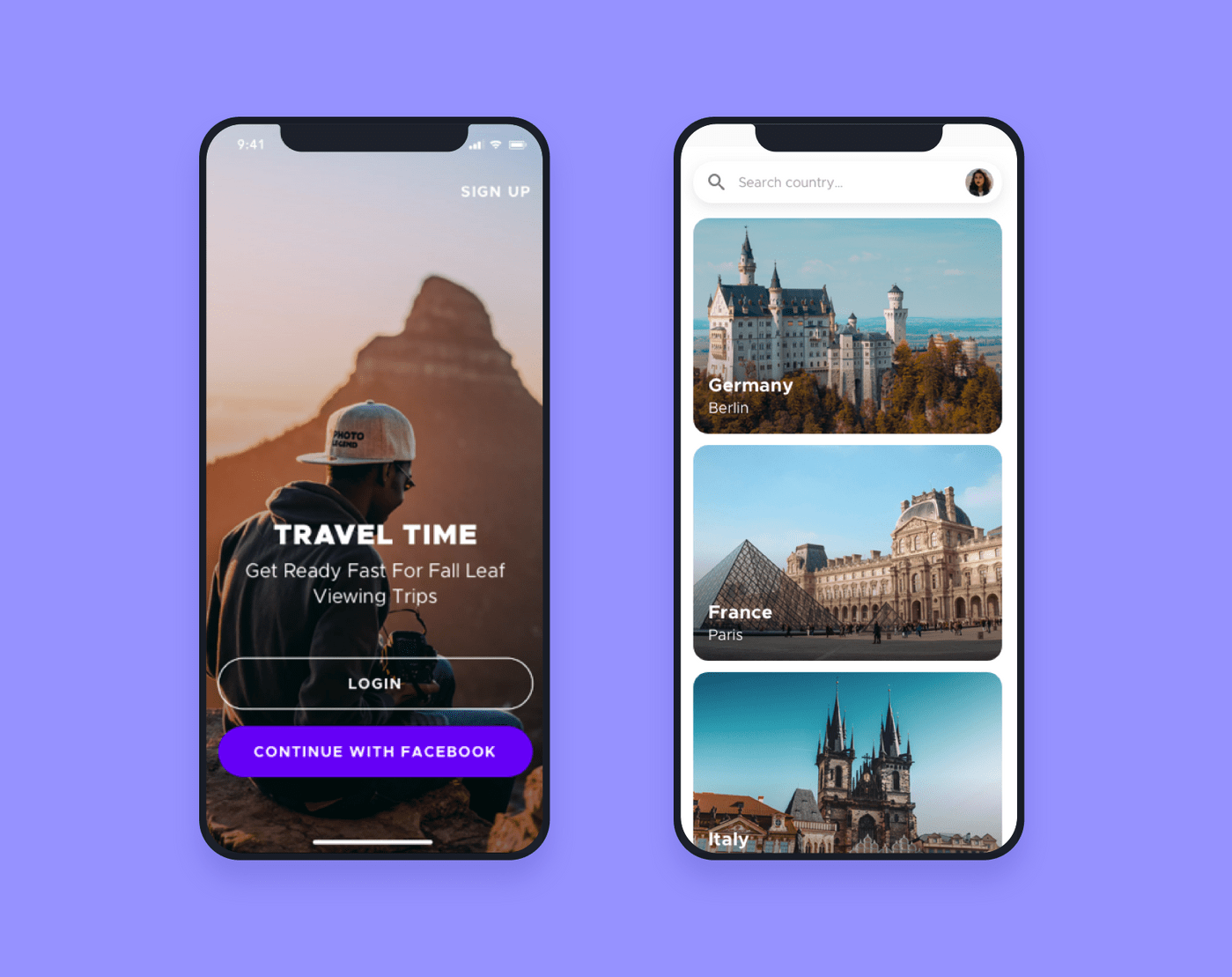 Travel Time interface