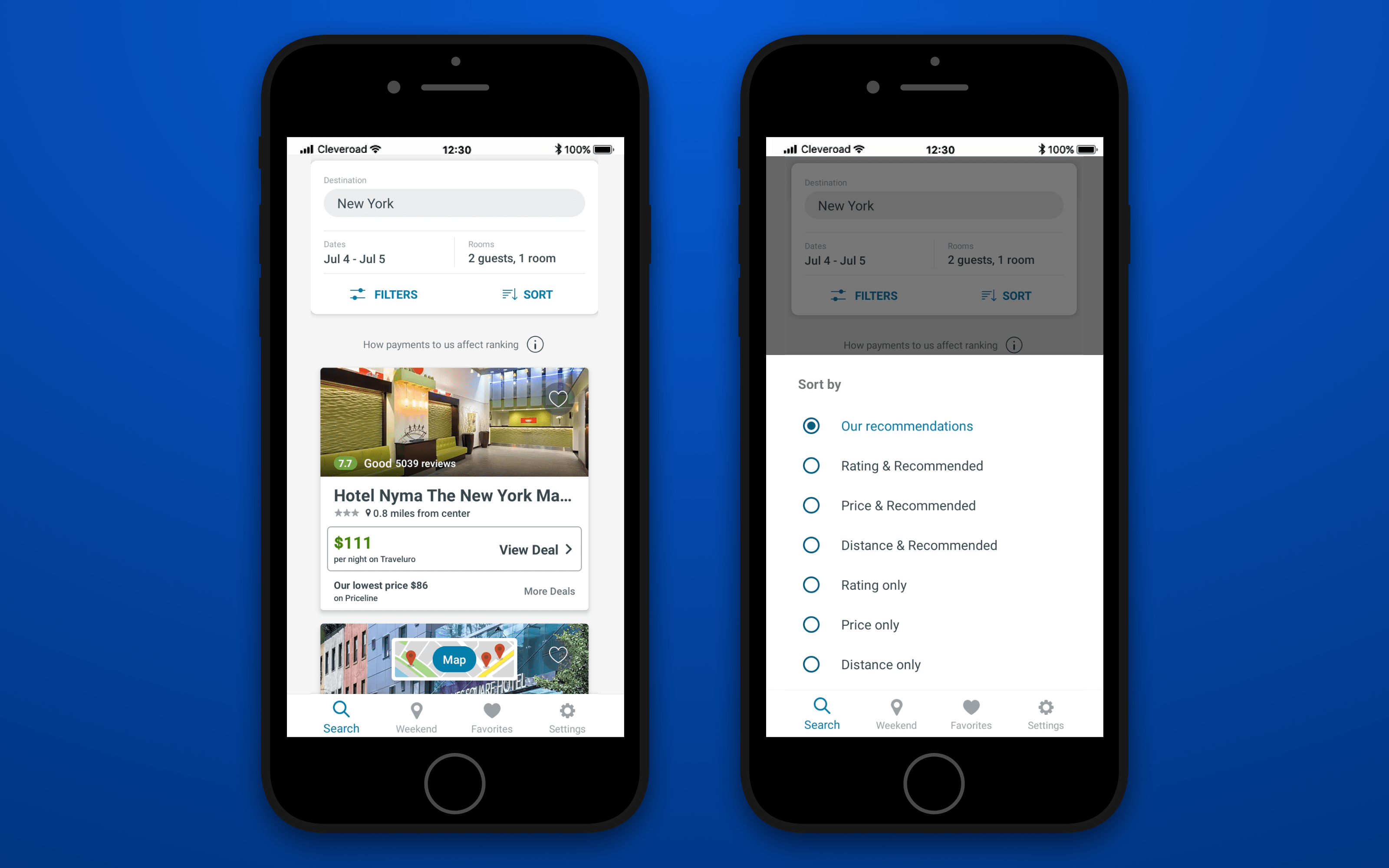 How to make a hotel booking app with sorting feature