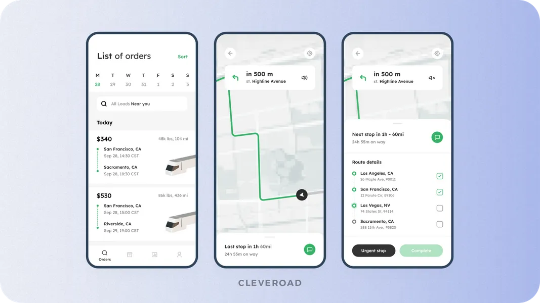 Transportation app example