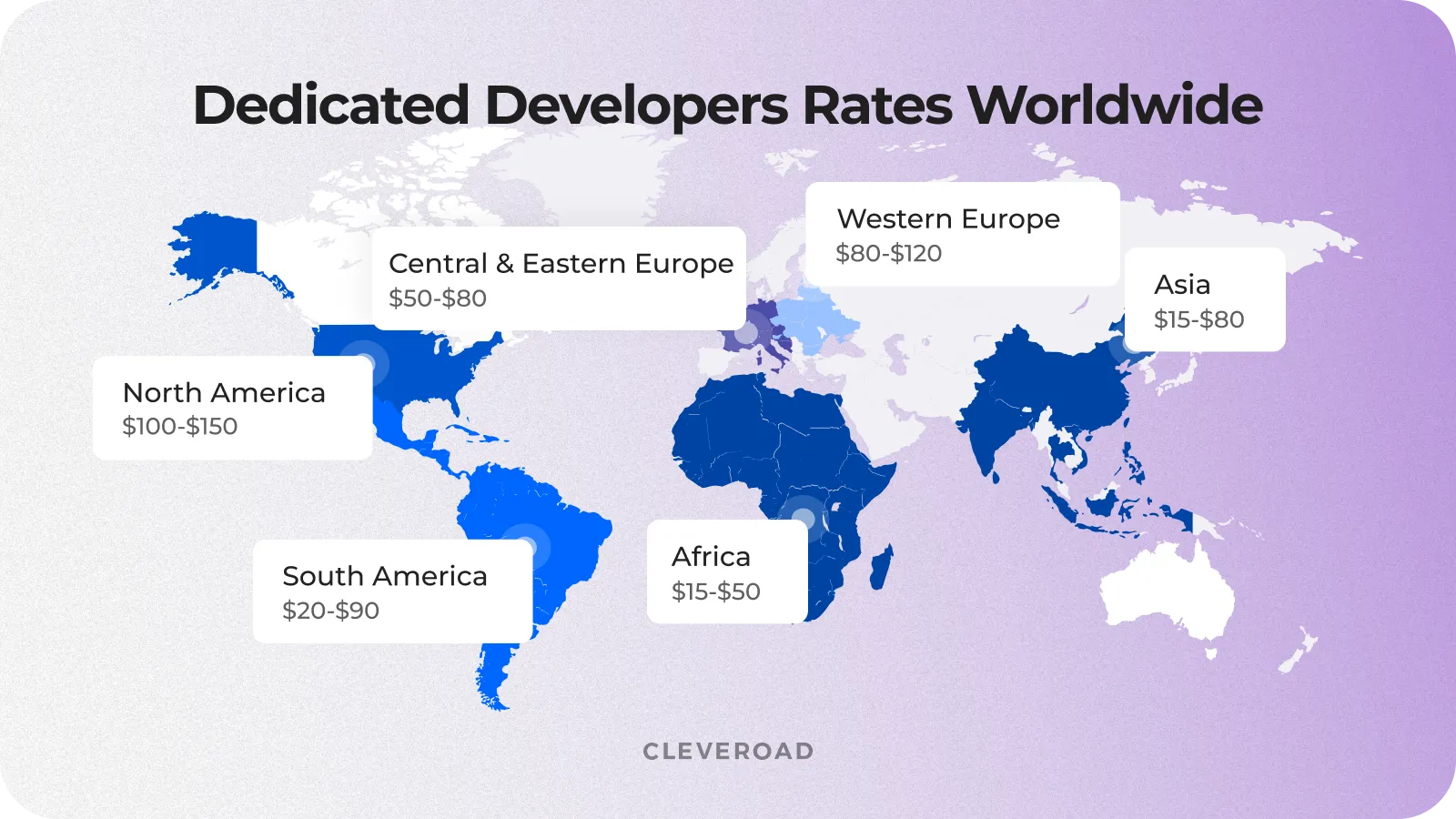 Dedicated developers hourly rates worldwide