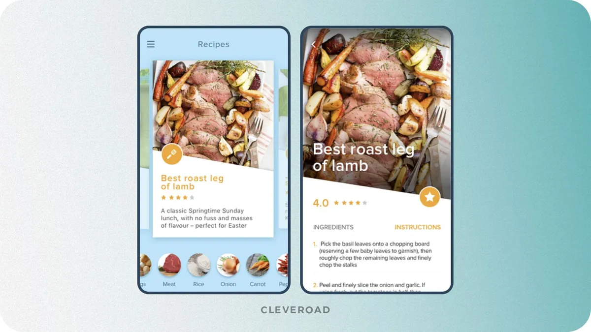 Diet app recipes