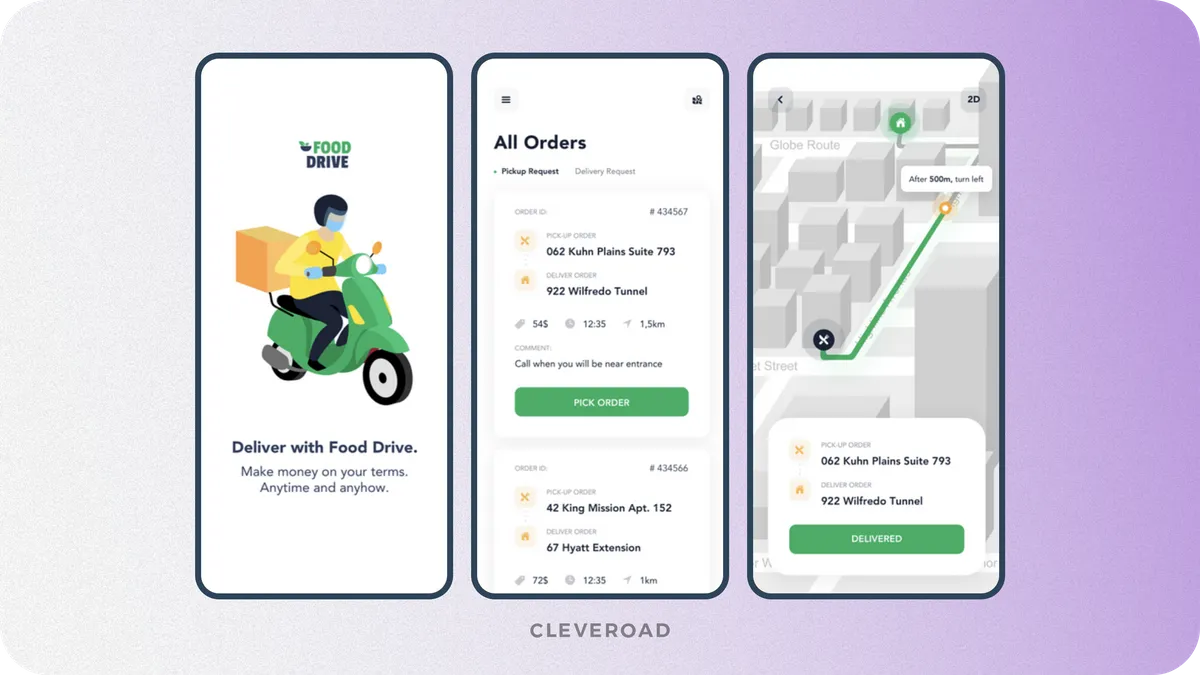 Driver food ordering app