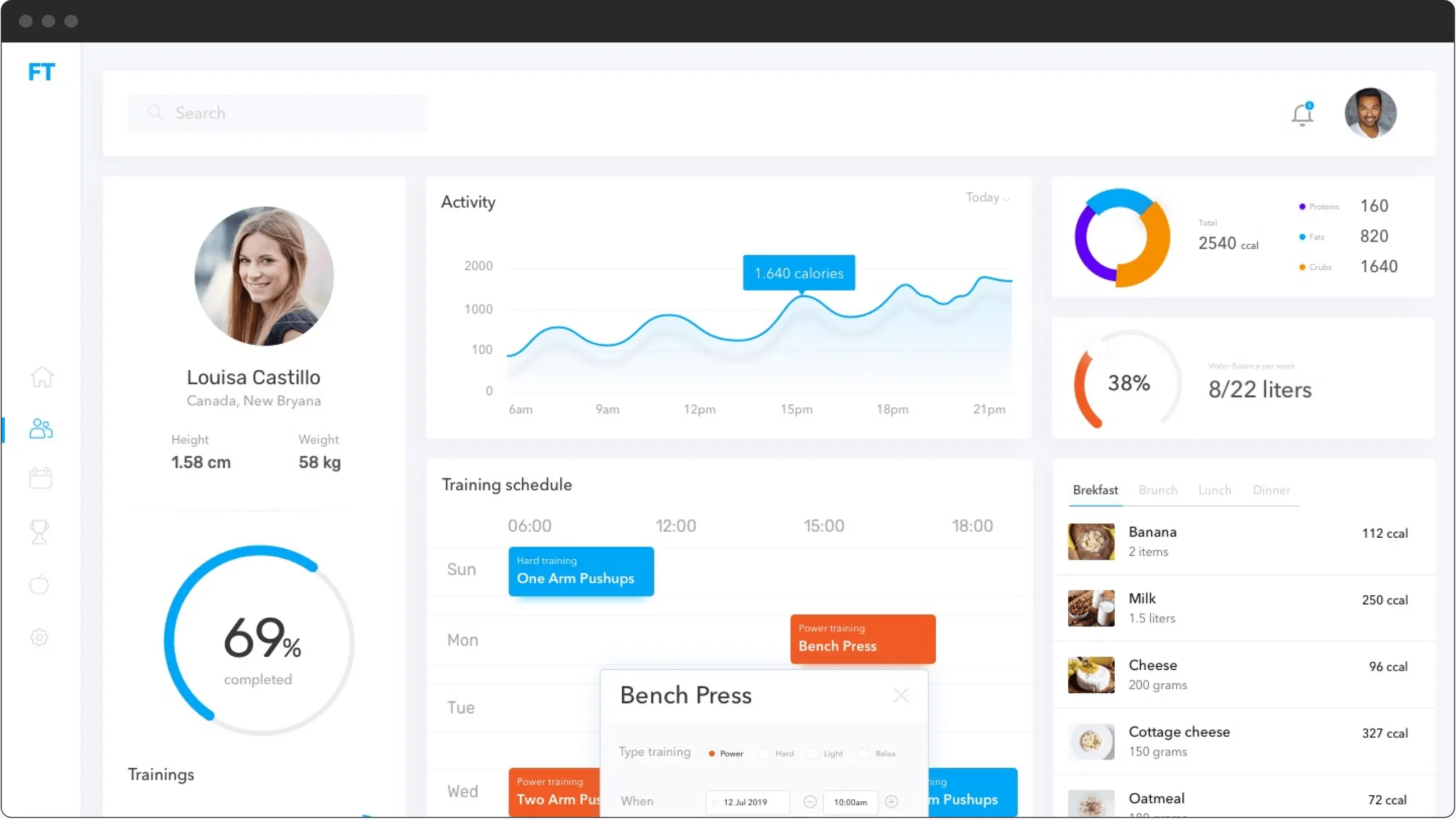 Interface of healthcare CRM for reporting