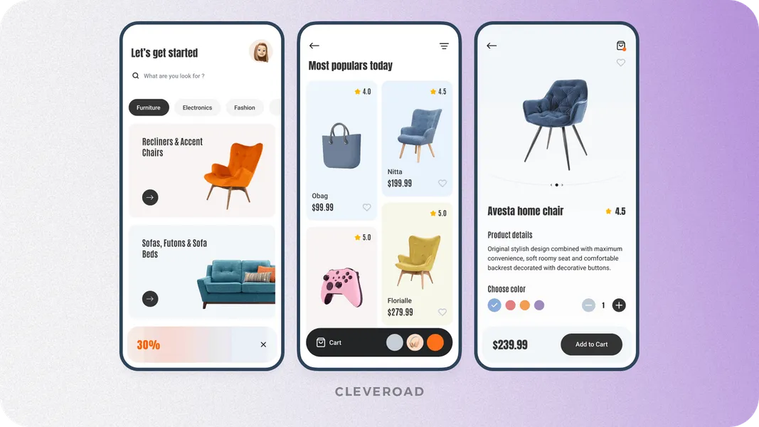 ecommerce store catalog from Cleveroad