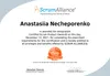 CSPO certification — Anastasiia Necheporenko